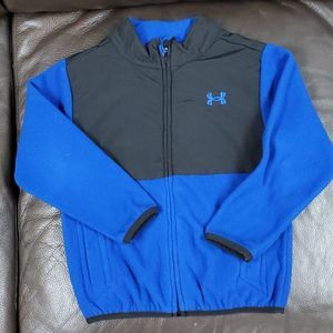 Under Armor fleece nylon zip up royal blue black 4
